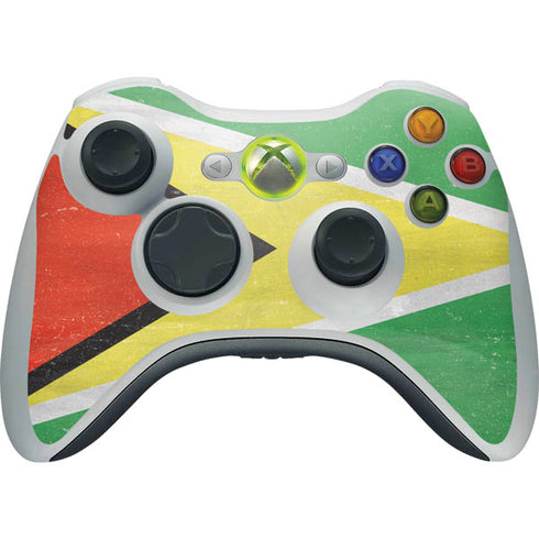 Guyana Flag Distressed Xbox 360 Wireless Controller Skin